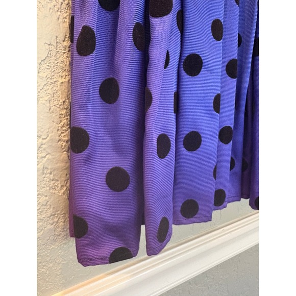 Vintage Velvet Polka Dot Dress Long Sleeve Party Cocktail Dress Retro - Picture 6 of 10